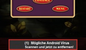 Beispiel eines Scareware-Ads in einem Game aus Google Play